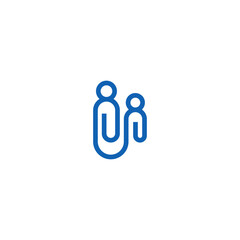 People and paper clip combination. Logo design.