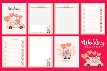 Wedding planner template KDP interior design. Wedding Planner Printable. 