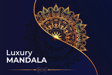 Creative luxury mandala background with golden arabesque pattern Arabic Islamic east style.  mandala Ready for print, 