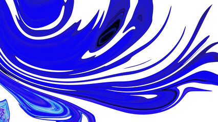 Wavy abstract background. Mixed blue and white paint