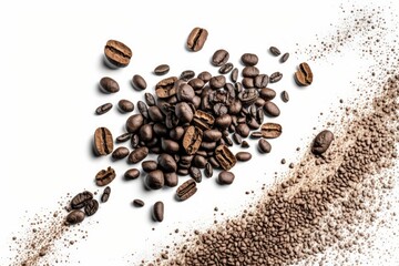 two piles of coffee beans side by side. Generative AI