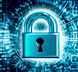 lock on digital background