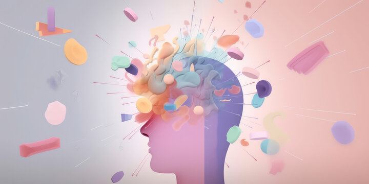 Cerebro tomando medicamento, salud mental, creado con IA generativa