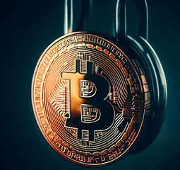 gold medal with Bitcoin symbol