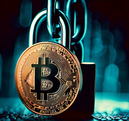 lock and chain Bitcoin Finance