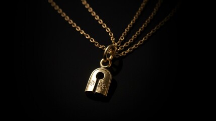 Fototapeta na wymiar A chain with a tiny keyhole pendant that looks like it holds secrets Generative AI