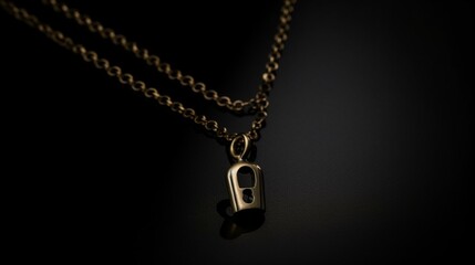 Fototapeta na wymiar A chain with a tiny keyhole pendant that looks like it holds secrets Generative AI