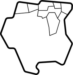 drawing of suriname map.