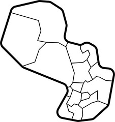 drawing of paraguay map.