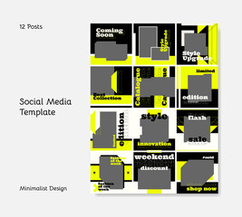 Trendy square banners template.