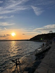 Fototapeta na wymiar sunset over the sea in Greece