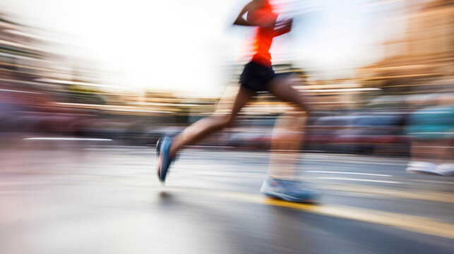 runner in motion blur