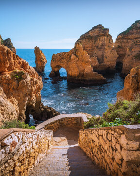 Cliffs of Lagos, Algarve, Portugal, Limestone, High Quality 