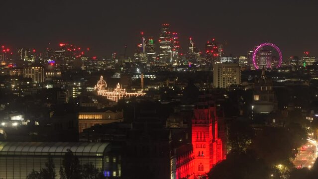 A night time lapse of London's city scape.