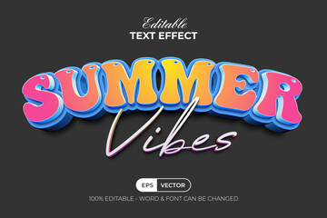 Summer 3D Text Effect Style. Editable Text Effect.