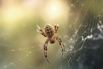 Capturing the Intricate Beauty of a Jumping Spider and Its Web