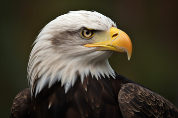 Obraz premium Portrait of a bald eagle - Generative AI