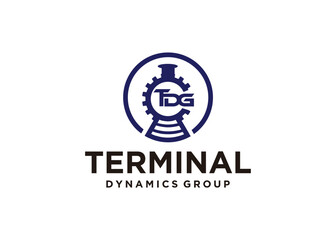 abstract train logo design symbol