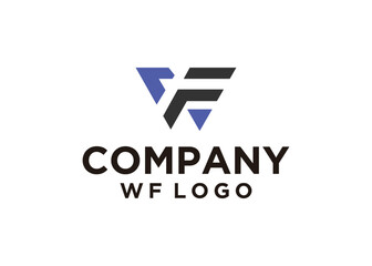 W and F logo design abstract