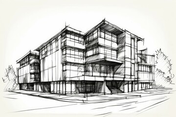 Architect apartment sketch. Generate Ai