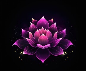 Mystical Purple Lotus Amidst Cosmic Serenity (AI Generated)
