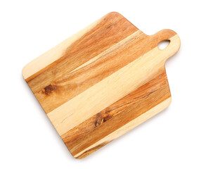 New wooden kitchen board on white background