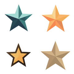 set of icons, pack of four star illustrations