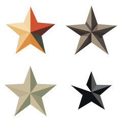 set of stars, pack of four star illustrations