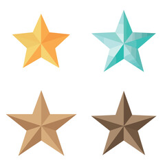 set of stars, pack of four star illustrations