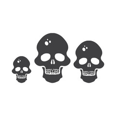 Skull icon. Skeleton symbol pictogram. Skull flat sign design. Skull vector icon. UX UI icon