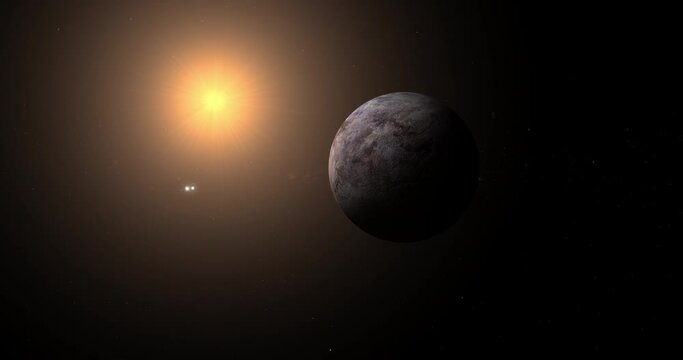 Exoplanet Proxima Centauri b with Alpha Centauri binary star and red dwarf star