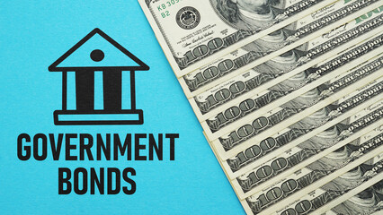 Government bonds are shown using the text and photo of dollars