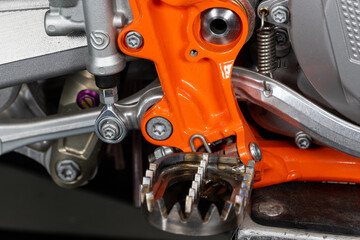 Closeup images of motocross bike engine