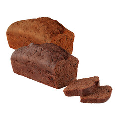 .bread custard Cake with cut out isolated on background transparent