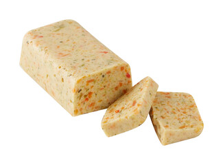 .bread custard Cake with cut out isolated on background transparent