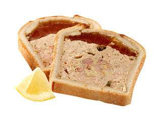 Custard Cake with cut out isolated on background transparent
