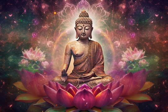 Buddha lotus. Generate Ai