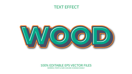 Wood 3D Vector Editable Text Effect Design