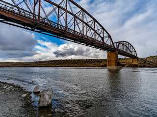 Iconic Guffey bridge spans over the Snake river