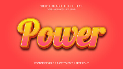 Power 3D Vector Editable Text Effect Design