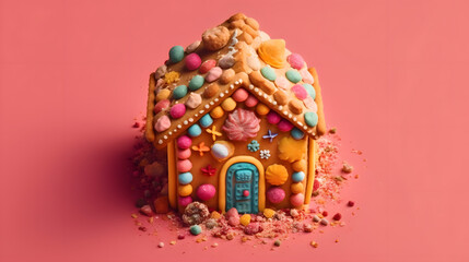 Gingerbread House. Generative AI