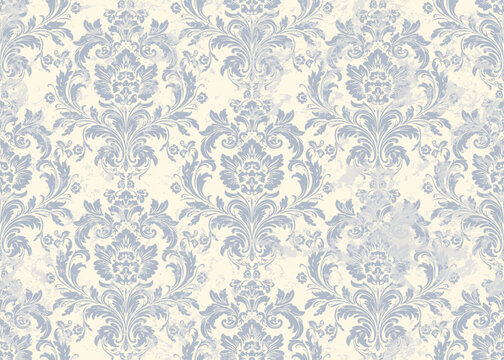 Vector damask seamless pattern background. Classical luxury old fashioned damask ornament, royal victorian seamless texture for wallpapers, textile, wrapping. Exquisite floral baroque template.	
