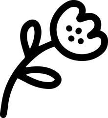 Cute Rose flower in doodle style