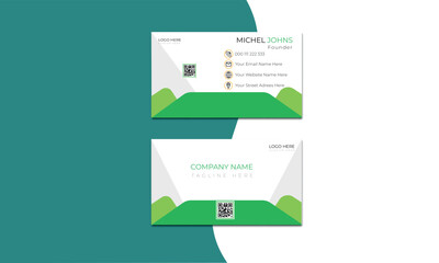 Modern and simple business card Template design On White Background with mixed color.