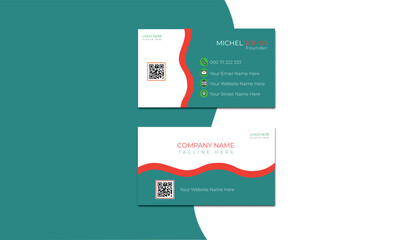 Modern and simple business card Template design On White Background with mixed color.