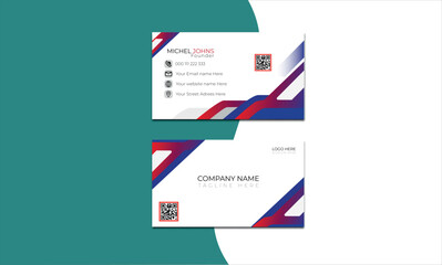 Gorgeous and Modern business card Template design On White Background with mixed color shapes.