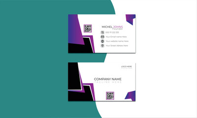 Gorgeous and Modern business card Template design On White Background with mixed Shape and path.