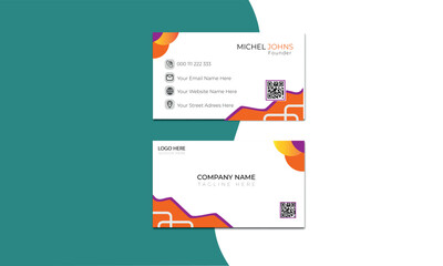 Gorgeous and Modern business card Template design with mixed path and Shape on White Background.