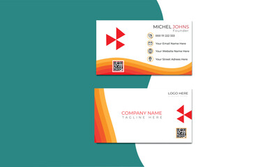 Gorgeous and Modern business card Template design with mixed Shape and path On White Background.