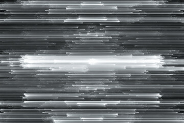 White pattern of crooked horizontal rays on a black background. Abstract fractal 3D rendering